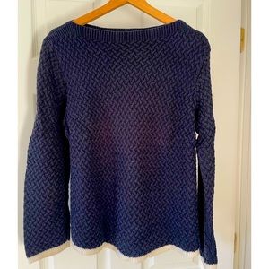 100% cotton Liz Claiborne navy and white sweater